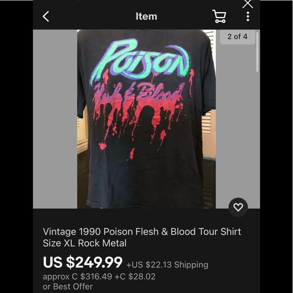 Vintage 1990 Poison Brockum Tour Tee Band Shirt - Picture 15 of 15
